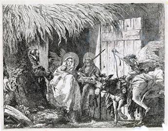 GIOVANNI D. TIEPOLO Group of 4 etchings from Fuga in Egitto.